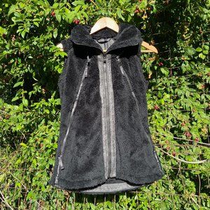 KÜHL Flight Vest, Black Fleece With Stowaway Hood Sz S